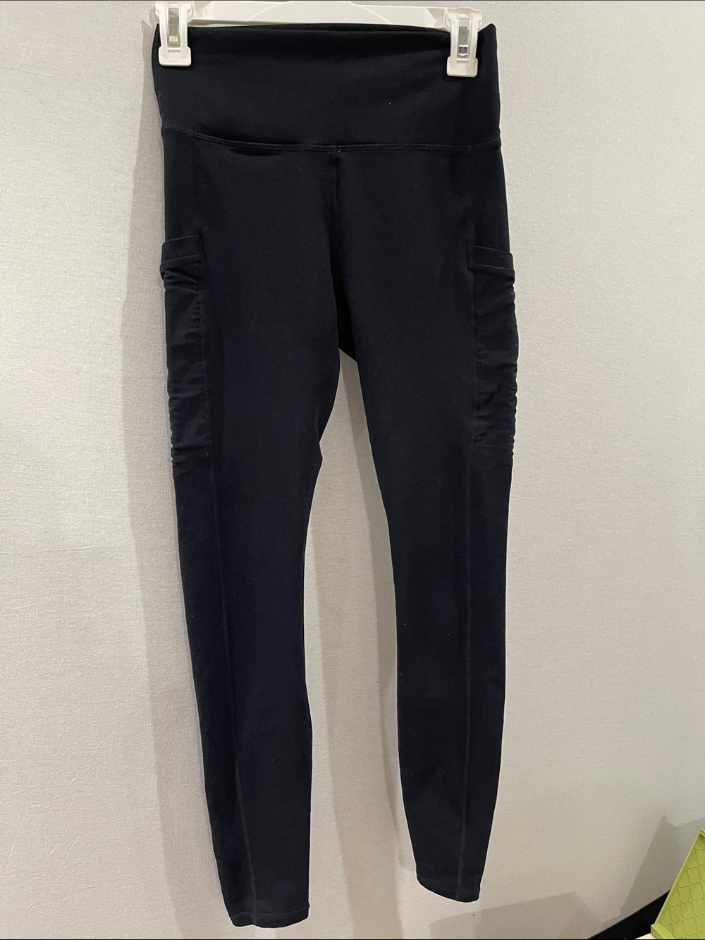 Fabletics Power Hold High-Rise Black Performance Leggings with Side Pockets